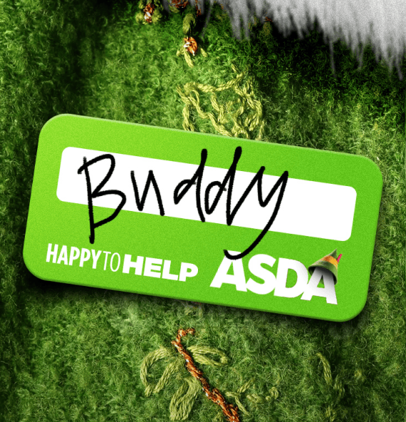 Asda Buddy The Elf Name Badge  Creative Advertising Campaign Photography Product