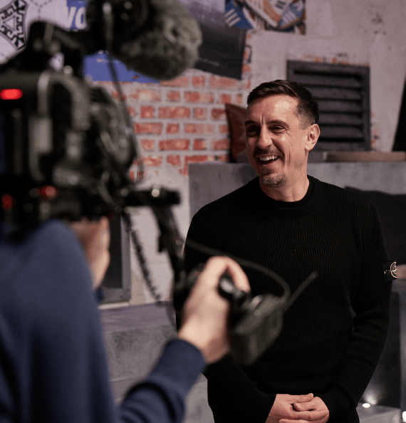 Gary Neville Behind the scenes  Stick To Football Social Youtube Series Creative Production