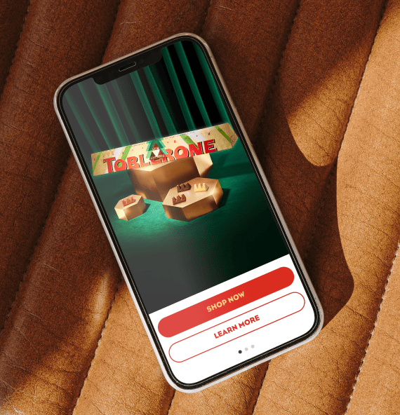 Toblerone Christmas  Creative Advertising Campaign Photography Product Mobile Mockup