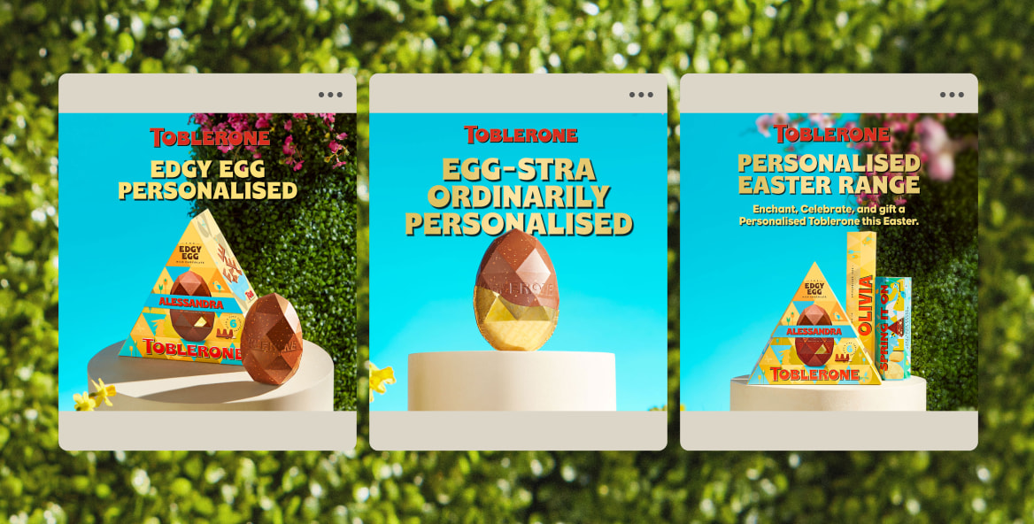 Toblerone Easter Behind The scenes set creation  Creative Advertising Campaign Photography Product Mobile Mockup
